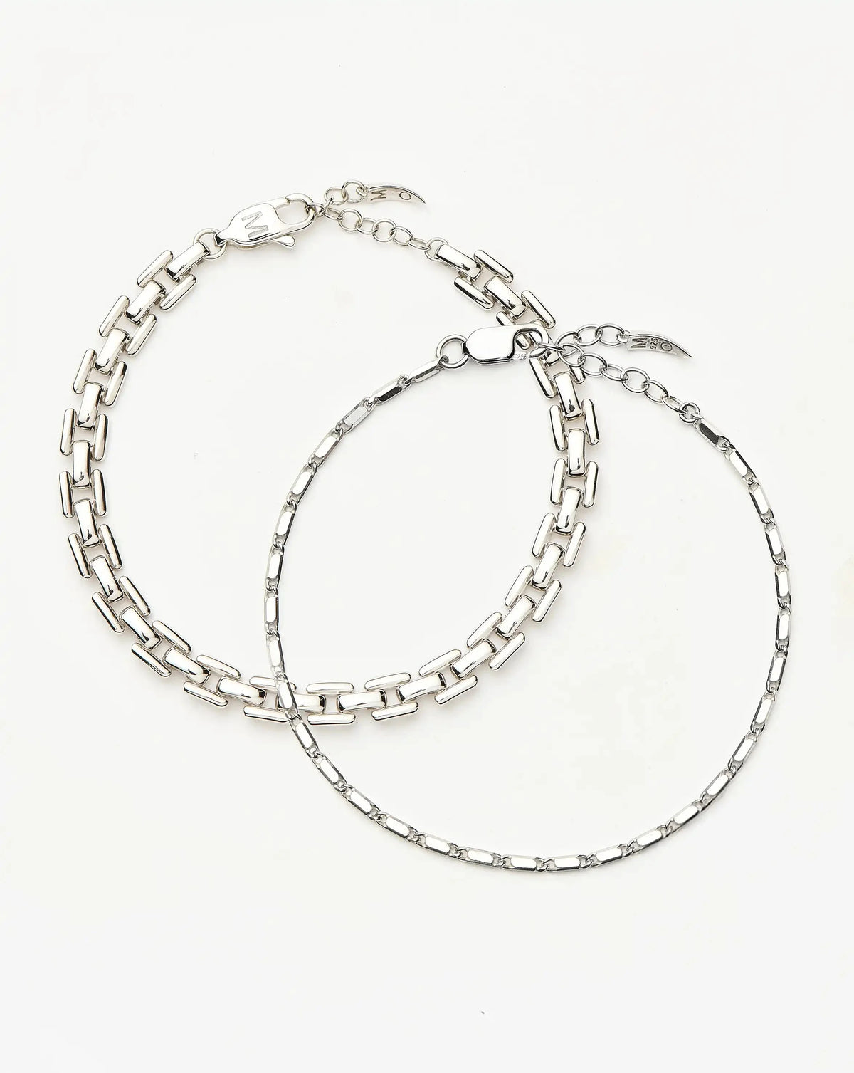 Lucy Williams Horizon & Timepiece Bracelet Set | Sterling Silver/Silver Plated
