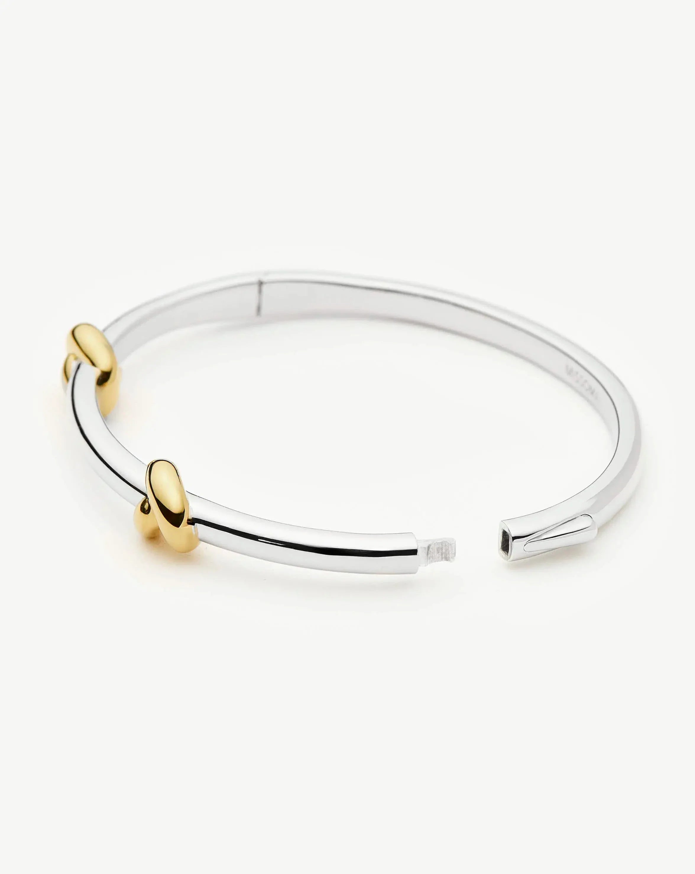 Lucy Williams Knot Hinged Bangle  | Mixed Metal