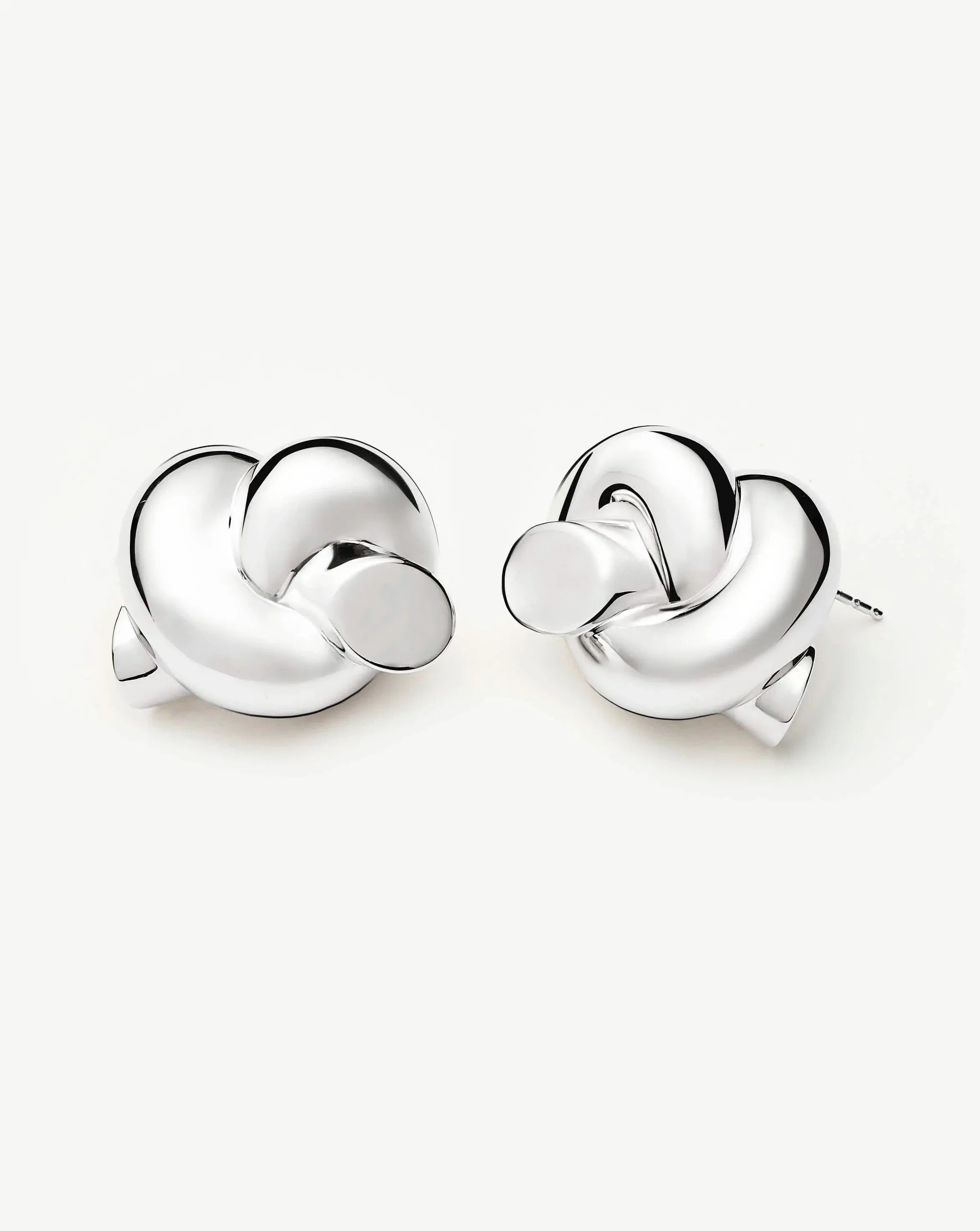 Lucy Williams Knot Oversized Stud Earrings | Silver Plated