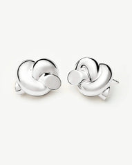 Lucy Williams Knot Oversized Stud Earrings | Silver Plated