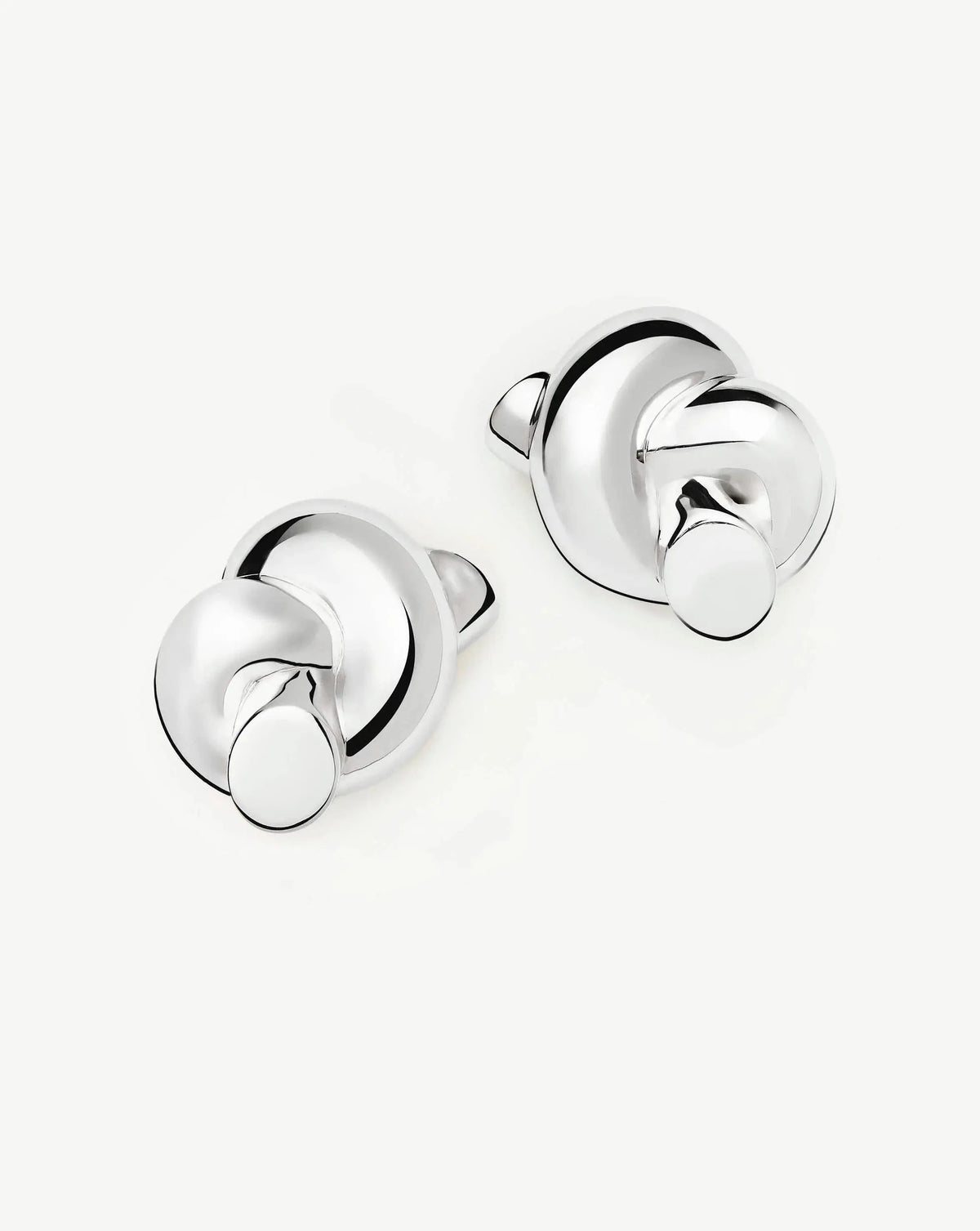 Lucy Williams Knot Oversized Stud Earrings | Silver Plated