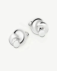 Lucy Williams Knot Oversized Stud Earrings | Silver Plated