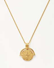 Lucy Williams Long Engravable Roman Arc Coin Necklace