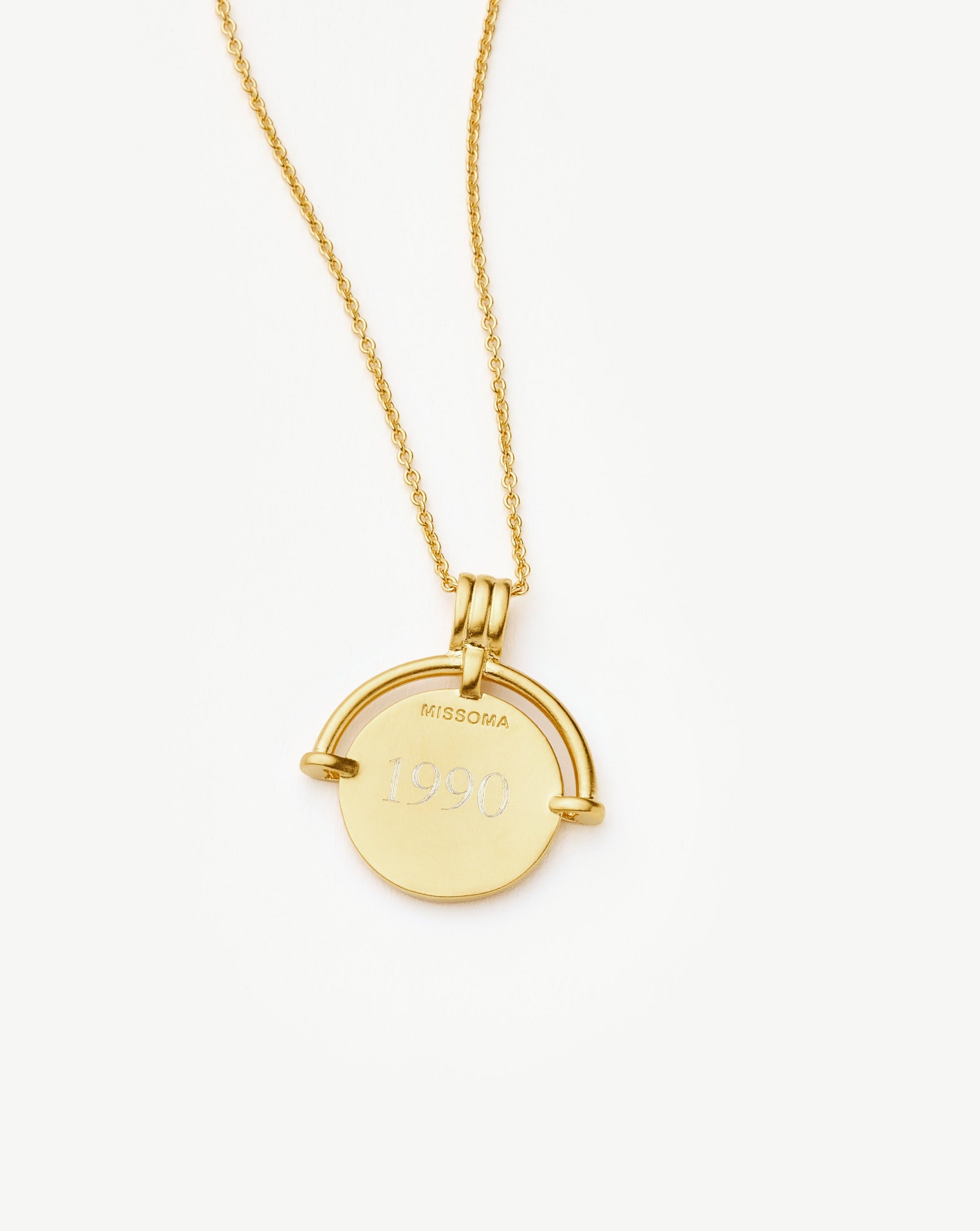 Lucy Williams Long Engravable Roman Arc Coin Necklace