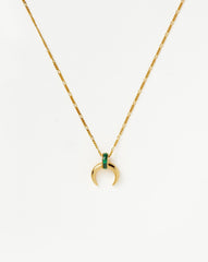 Lucy Williams Malachite Horn Pendant Necklace | 18k Gold Vermeil/Malachite