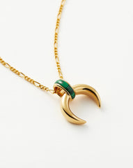 Lucy Williams Malachite Horn Pendant Necklace | 18k Gold Vermeil/Malachite