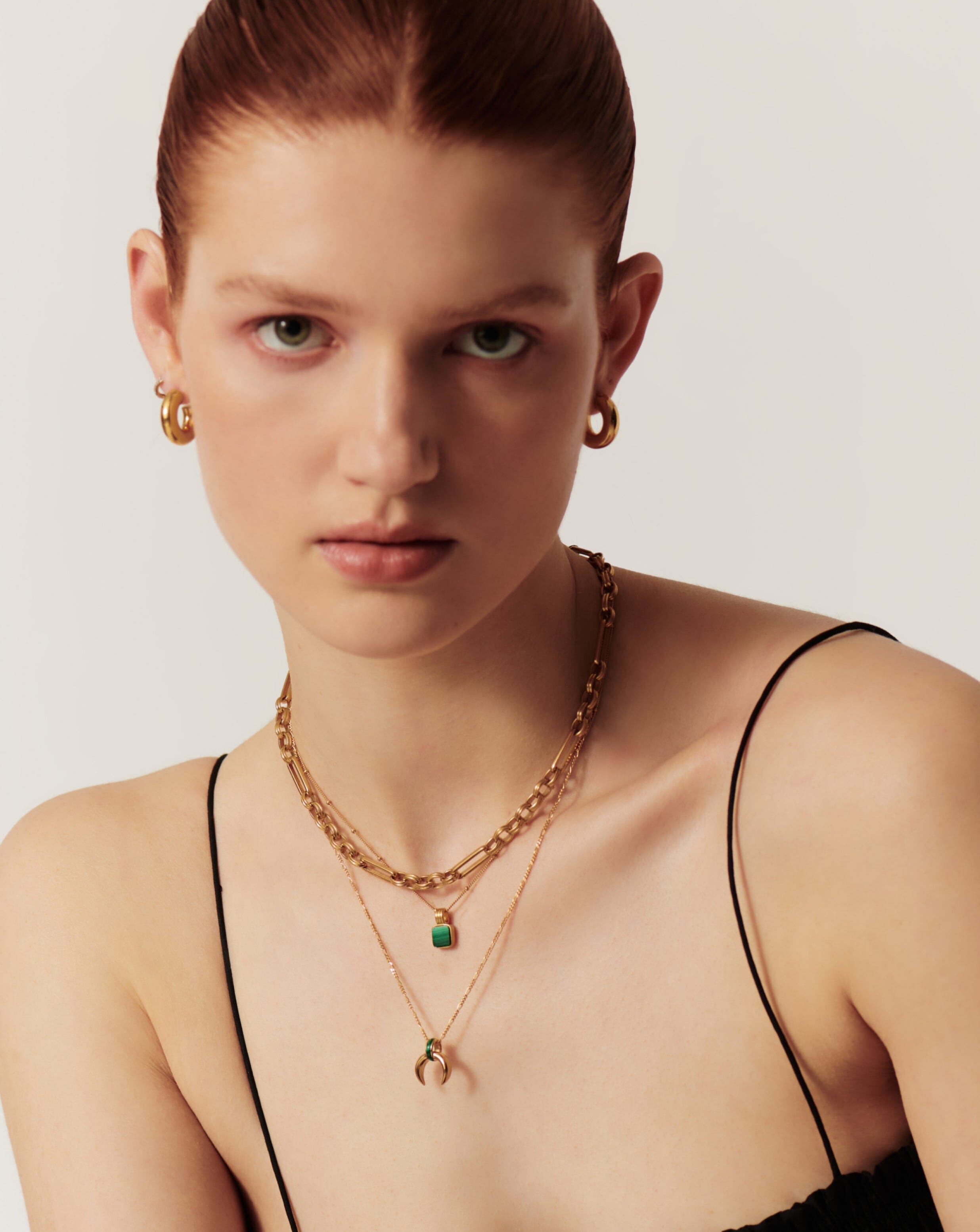 Lucy Williams Malachite Horn Pendant Necklace | 18k Gold Vermeil/Malachite