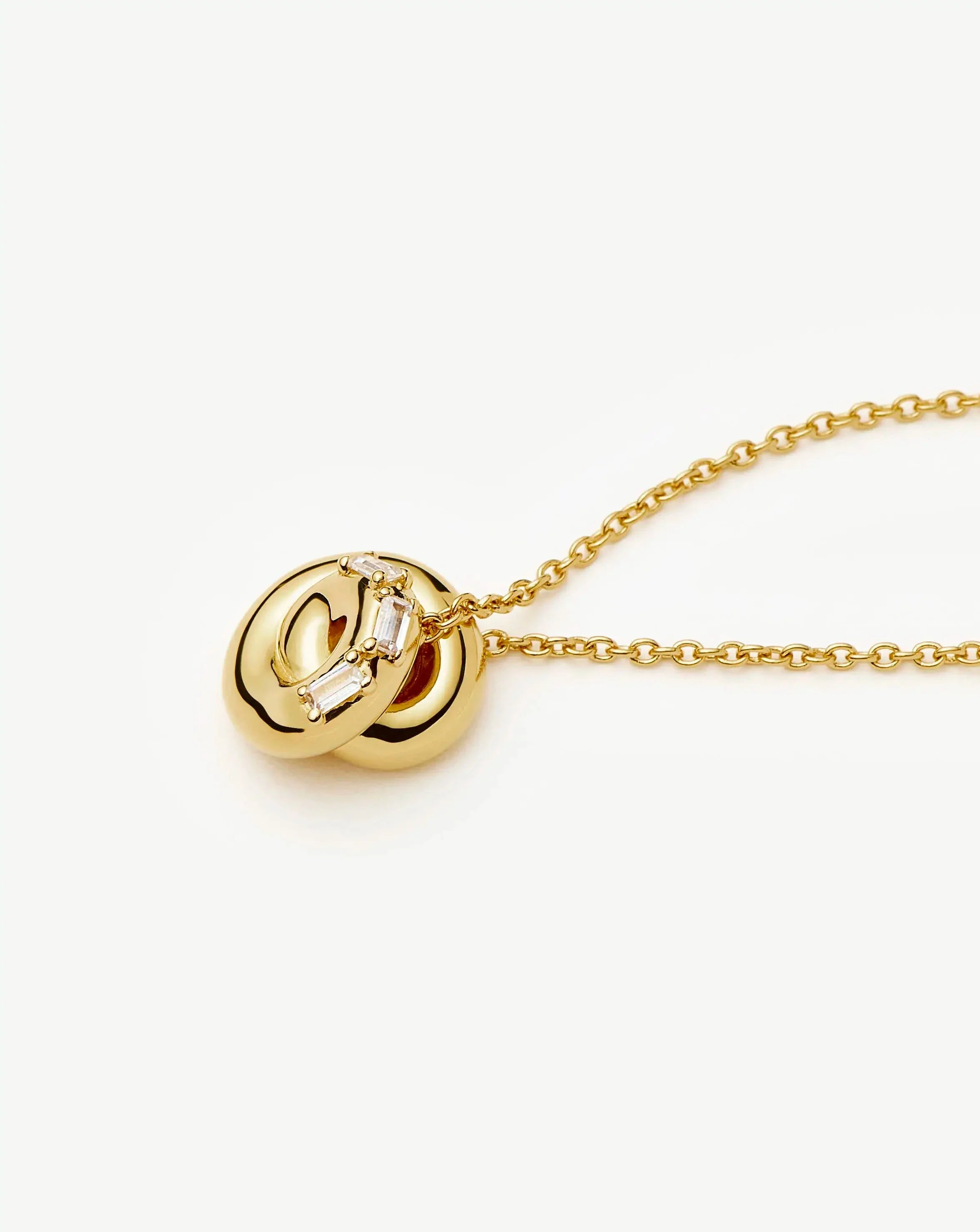 Lucy Williams Pavé Knot Pendant Necklace  | 18k Gold Plated