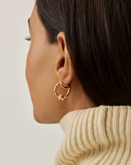 Lucy Williams Pavé Knot Small Hoop Earrings | 18k Gold Plated