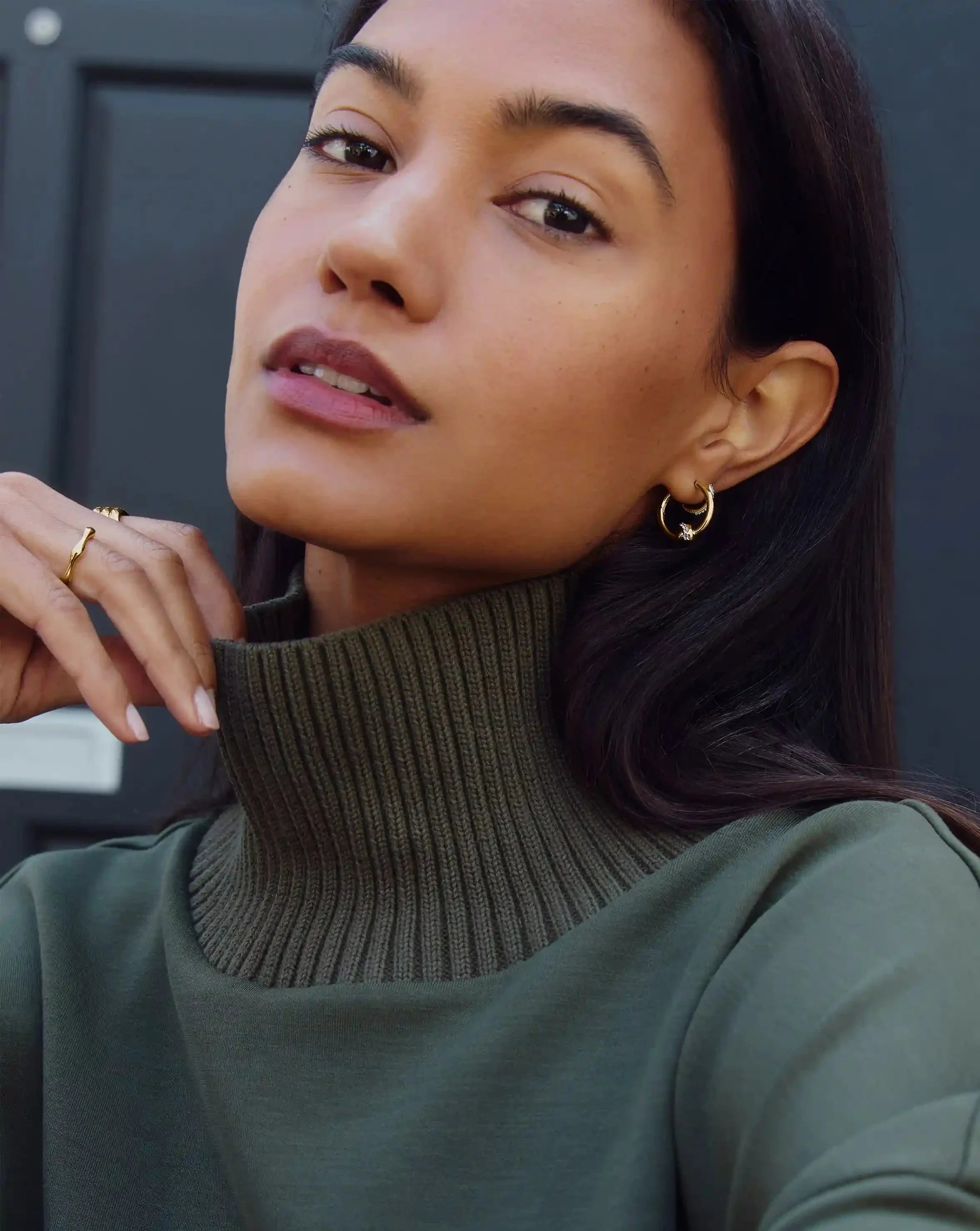 Lucy Williams Pavé Knot Small Hoop Earrings | 18k Gold Plated