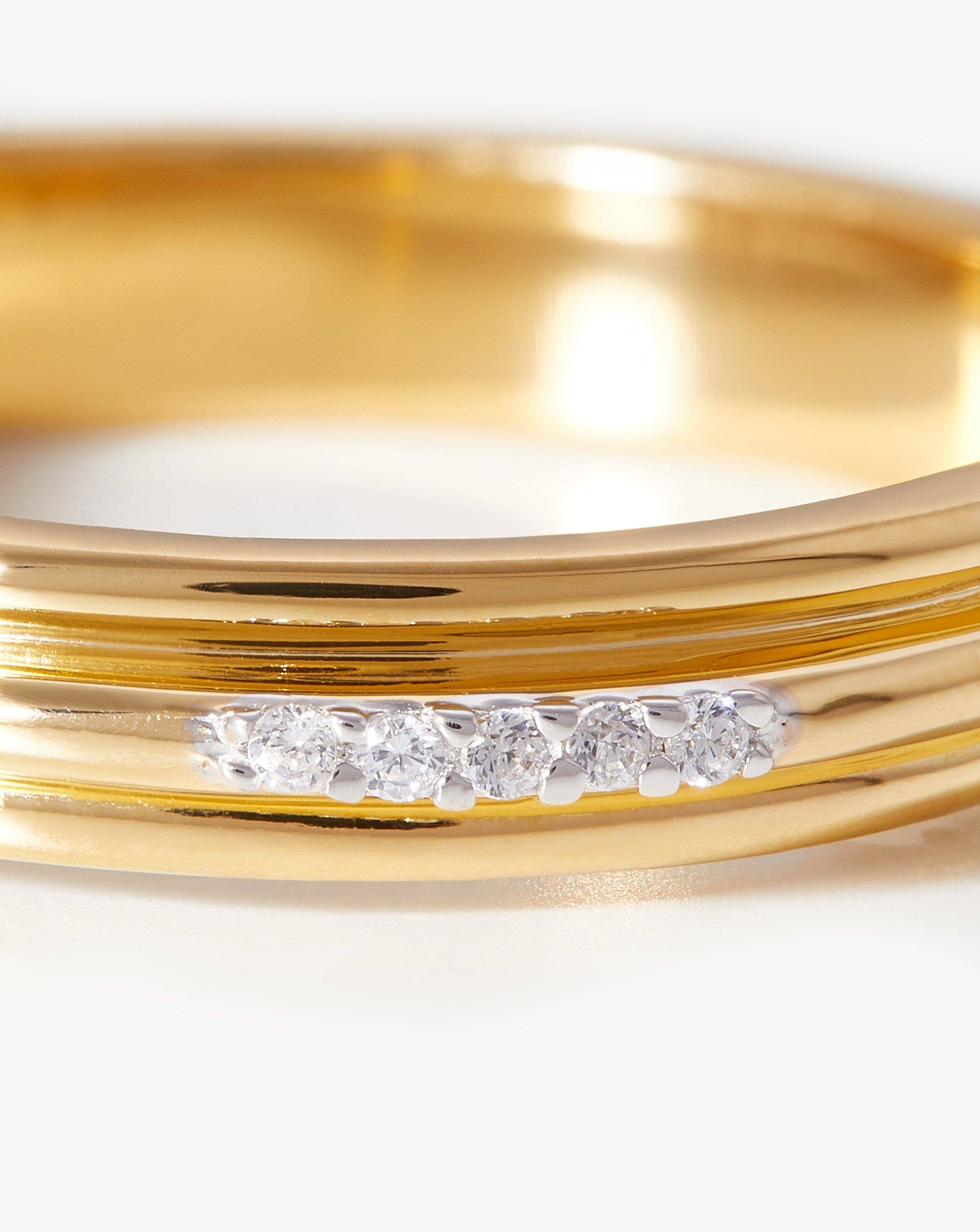 Lucy Williams Pave Ridge Ring | 18k Gold Vermeil/Cubic Zirconia