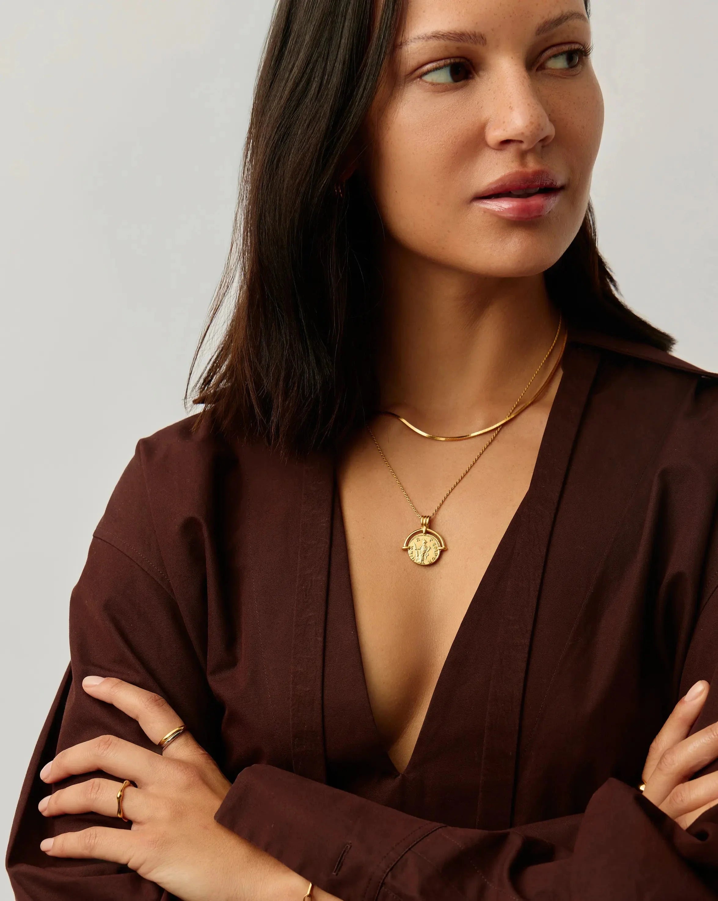 Lucy Williams Roman Arc & Snake Necklace Set | 18k Gold Plated /  18k Gold Plated Vermeil