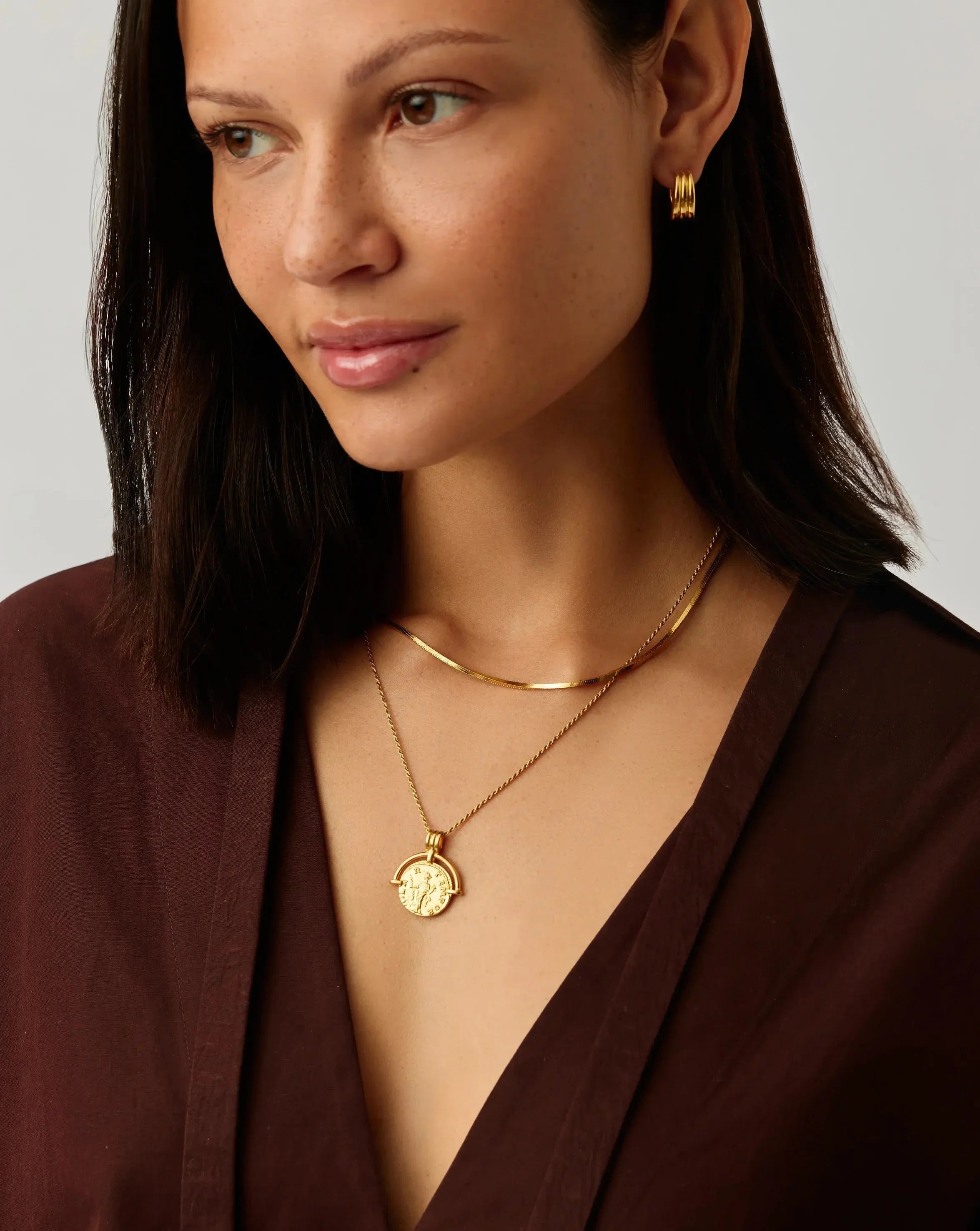 Lucy Williams Roman Arc & Snake Necklace Set | 18k Gold Plated /  18k Gold Plated Vermeil