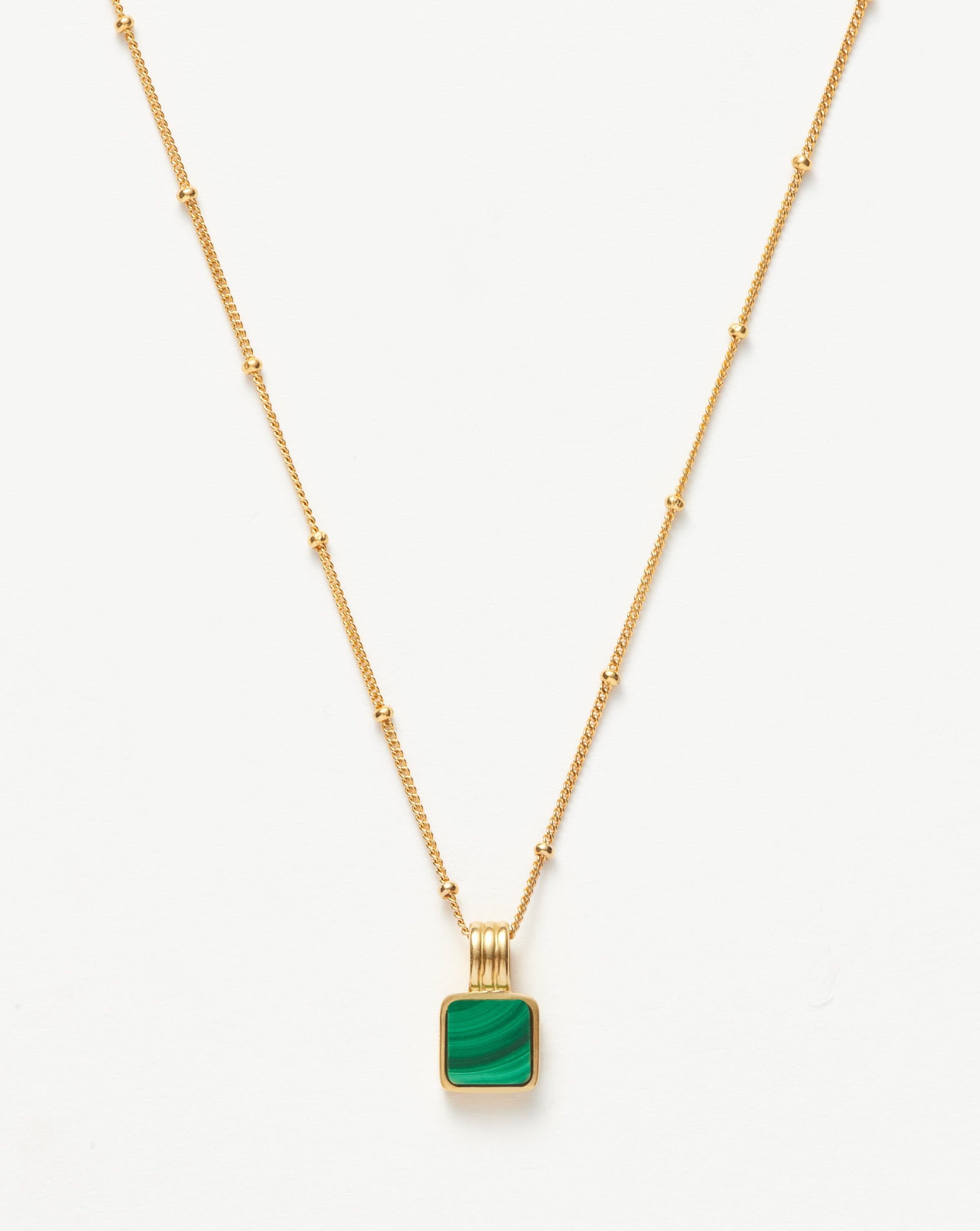 Lucy Williams Square Malachite Necklace | 18k Gold Vermeil/Malachite