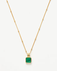 Lucy Williams Square Malachite Necklace | 18k Gold Vermeil/Malachite