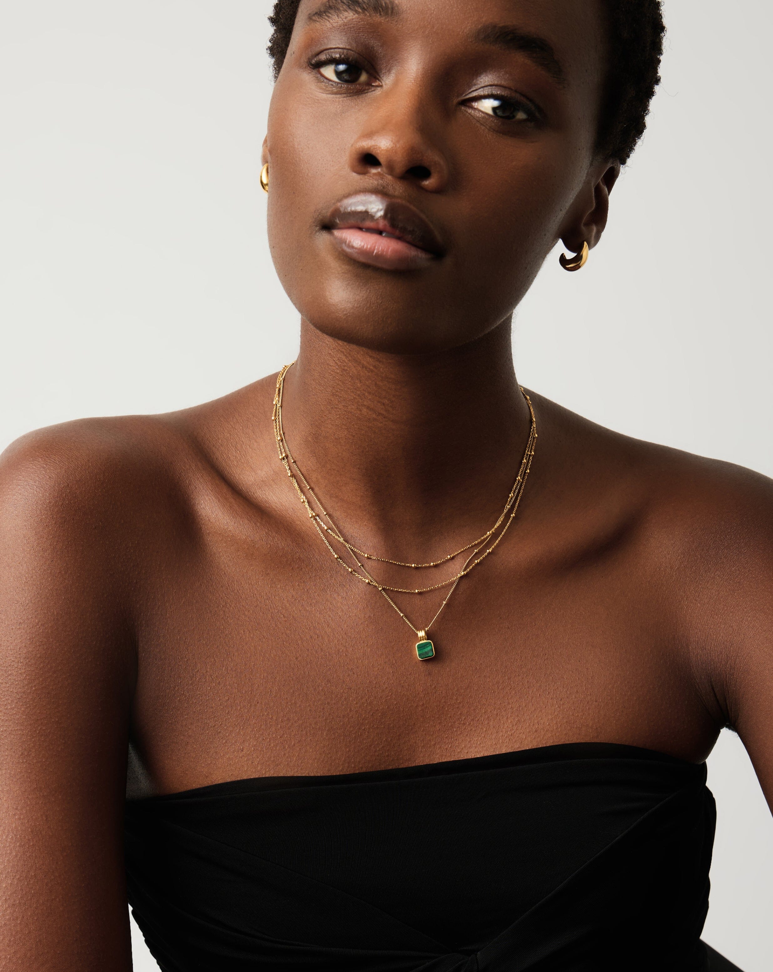 Lucy Williams Square Malachite Necklace | 18k Gold Vermeil/Malachite