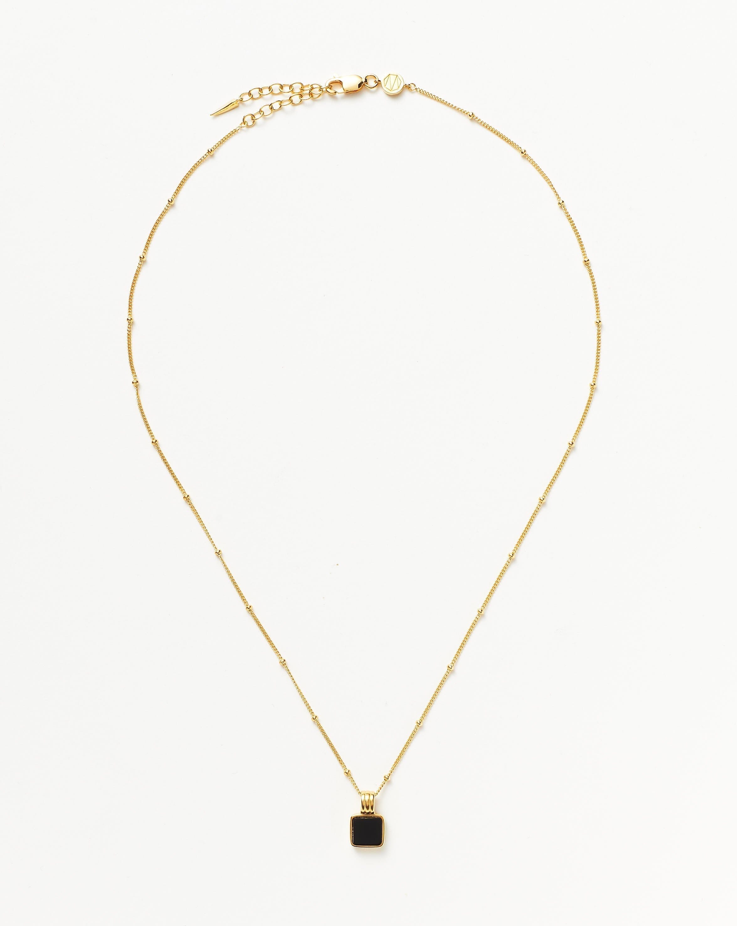 Lucy Williams Square Onyx Necklace | 18k Gold Vermeil/Black Onyx