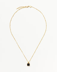 Lucy Williams Square Onyx Necklace | 18k Gold Vermeil/Black Onyx
