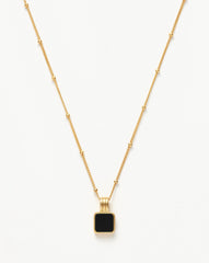 Lucy Williams Square Onyx Necklace | 18k Gold Vermeil/Black Onyx