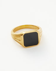 Lucy Williams Square Signet Ring | 18k Gold Vermeil/Black Spinel