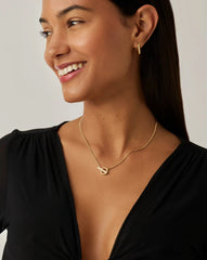 Lucy Williams T-Bar Hex Pendant Necklace | 18k Gold Plated