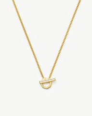 Lucy Williams T-Bar Hex Pendant Necklace | 18k Gold Plated