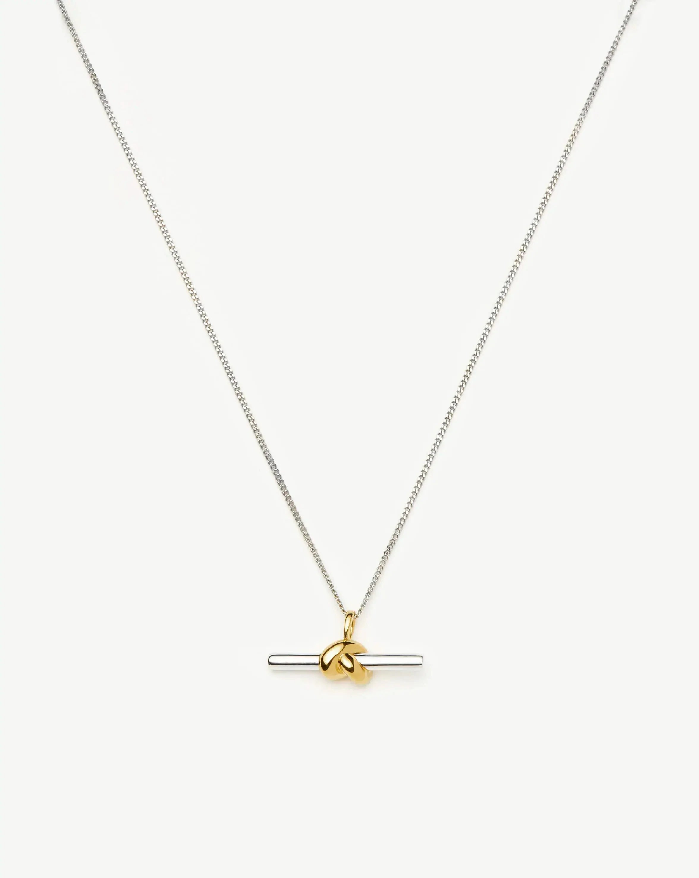 Lucy Williams T-Bar Knot Pendant Necklace | Mixed Metal