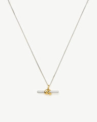 Lucy Williams T-Bar Knot Pendant Necklace | Mixed Metal