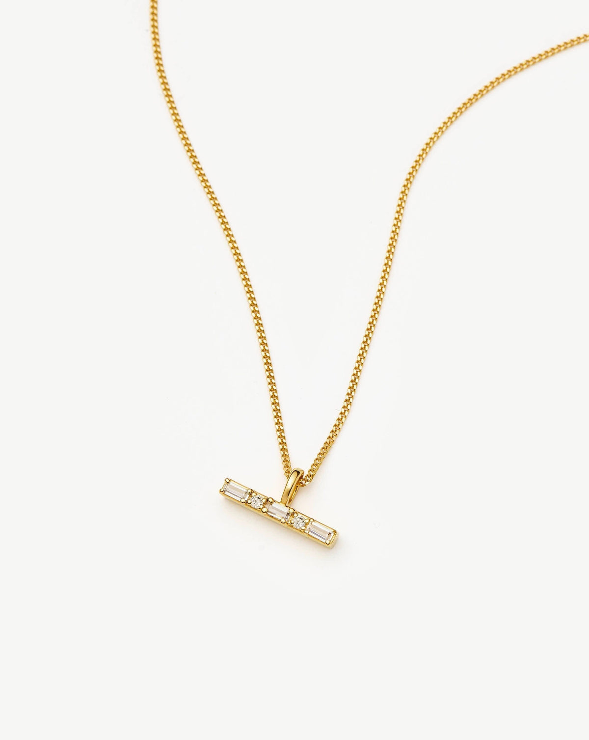 Lucy Williams T-Bar Stone Pendant Necklace | 18k Gold Vermeil