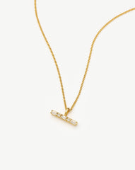 Lucy Williams T-Bar Stone Pendant Necklace | 18k Gold Vermeil