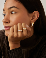 Lucy Williams Triple Stone Chunky Ring | 18k Gold Plated