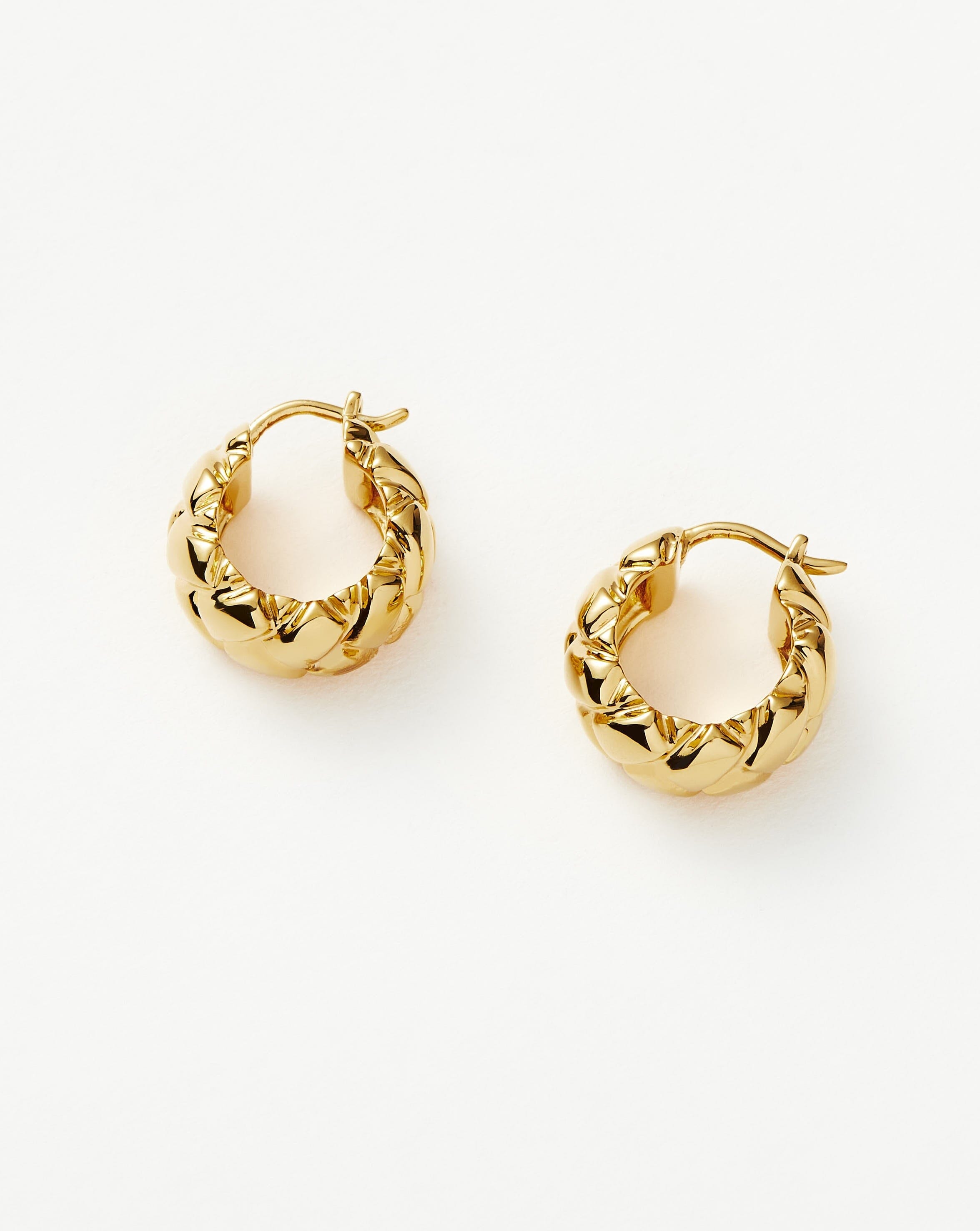 Lucy Williams Waffle Mini Hoop Earrings | 18k Gold Vermeil