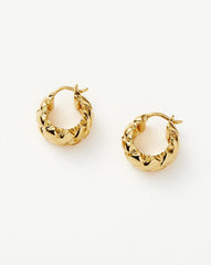 Lucy Williams Waffle Mini Hoop Earrings | 18k Gold Vermeil