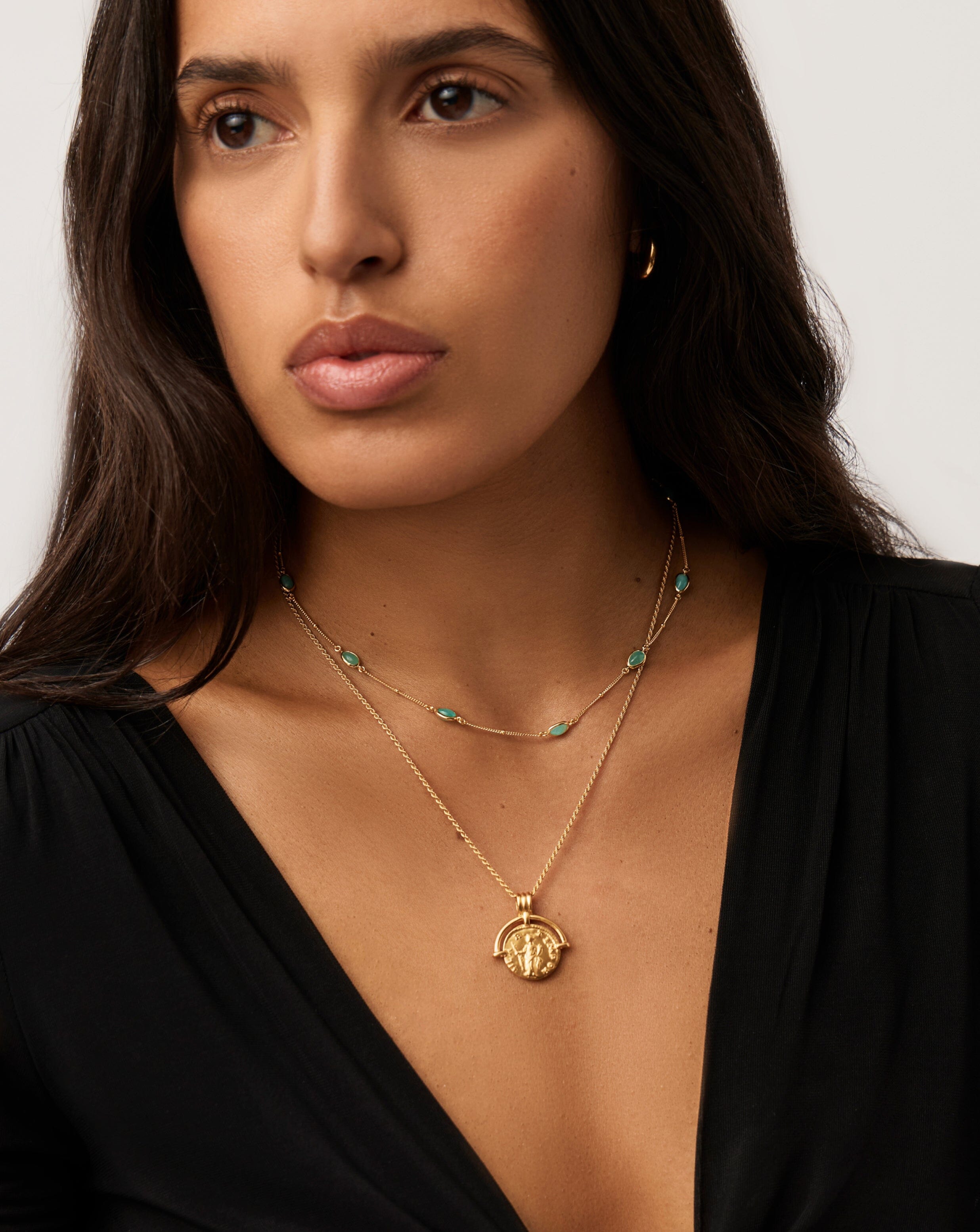 Magma Gemstone Charm Choker | 18k Gold Vermeil/Amazonite