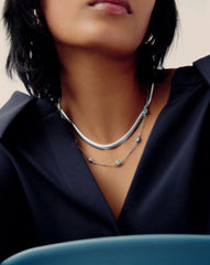 Magma Gemstone Charm Choker | Sterling Silver/Amazonite