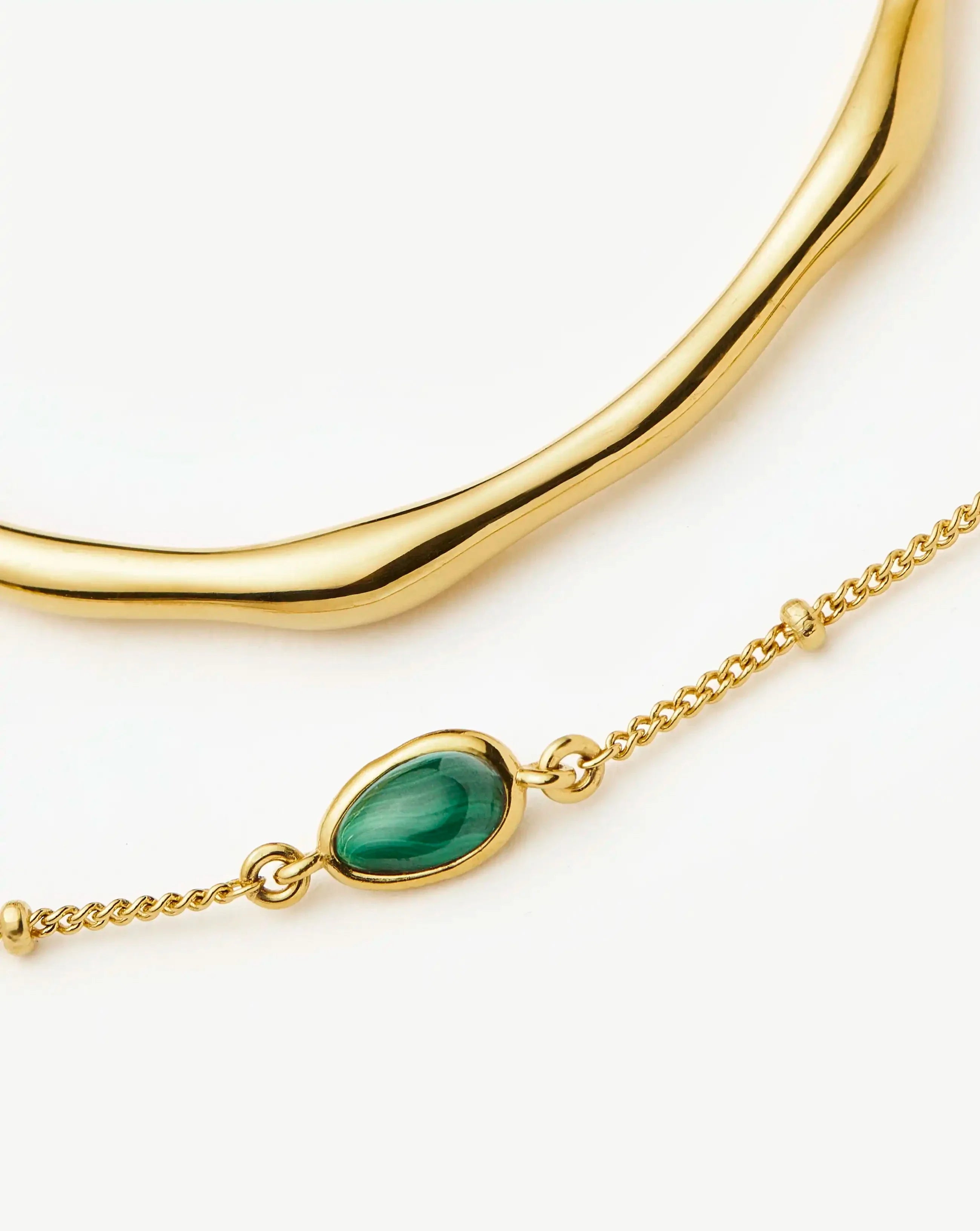 Magma Gemstone & Molten Cuff Bracelet Set | 18k Gold Vermeil / 18k Gold Plated