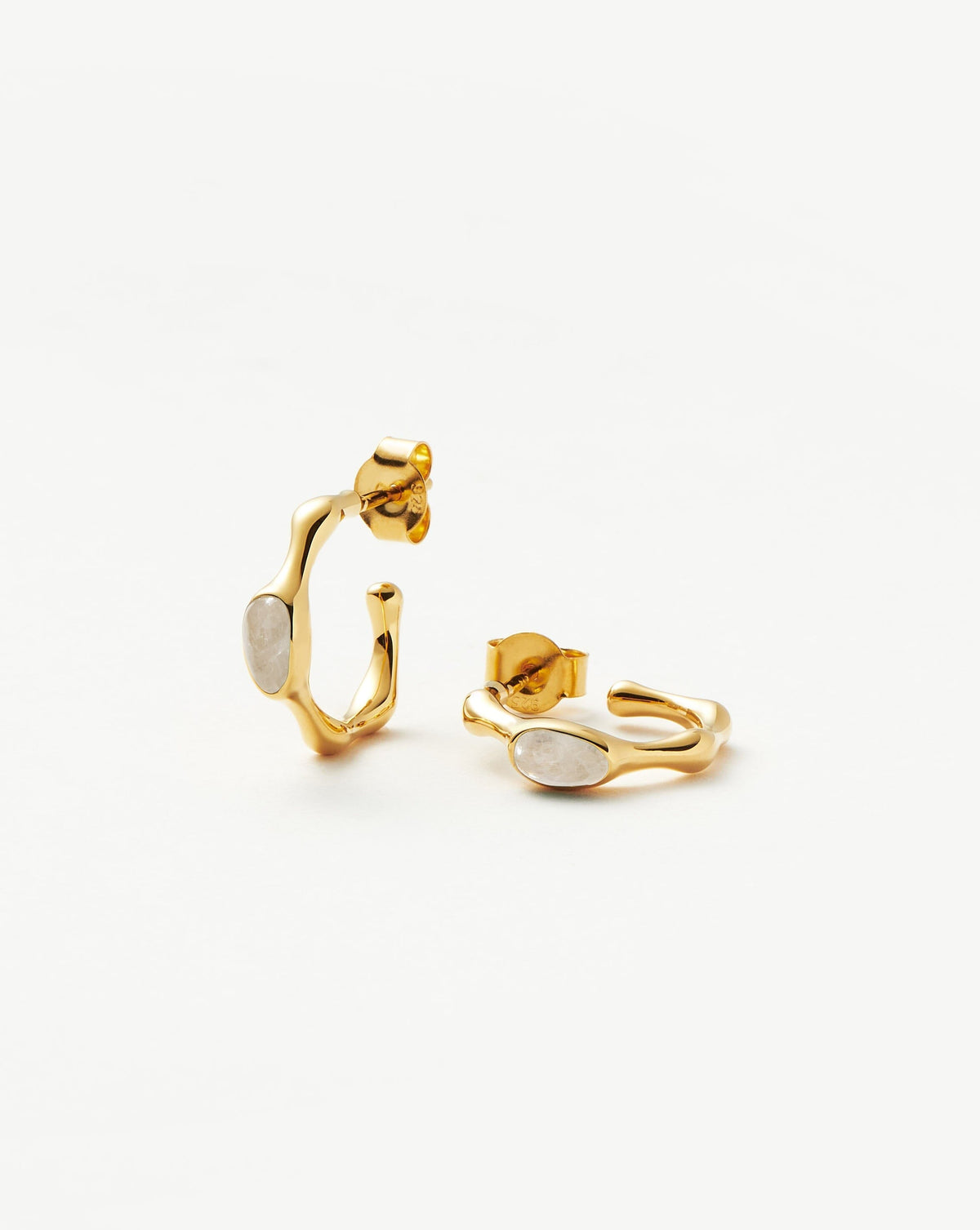Magma Gemstone Small Hoop Earrings | 18k Recycled Gold Vermeil on Recycled Sterling Silver