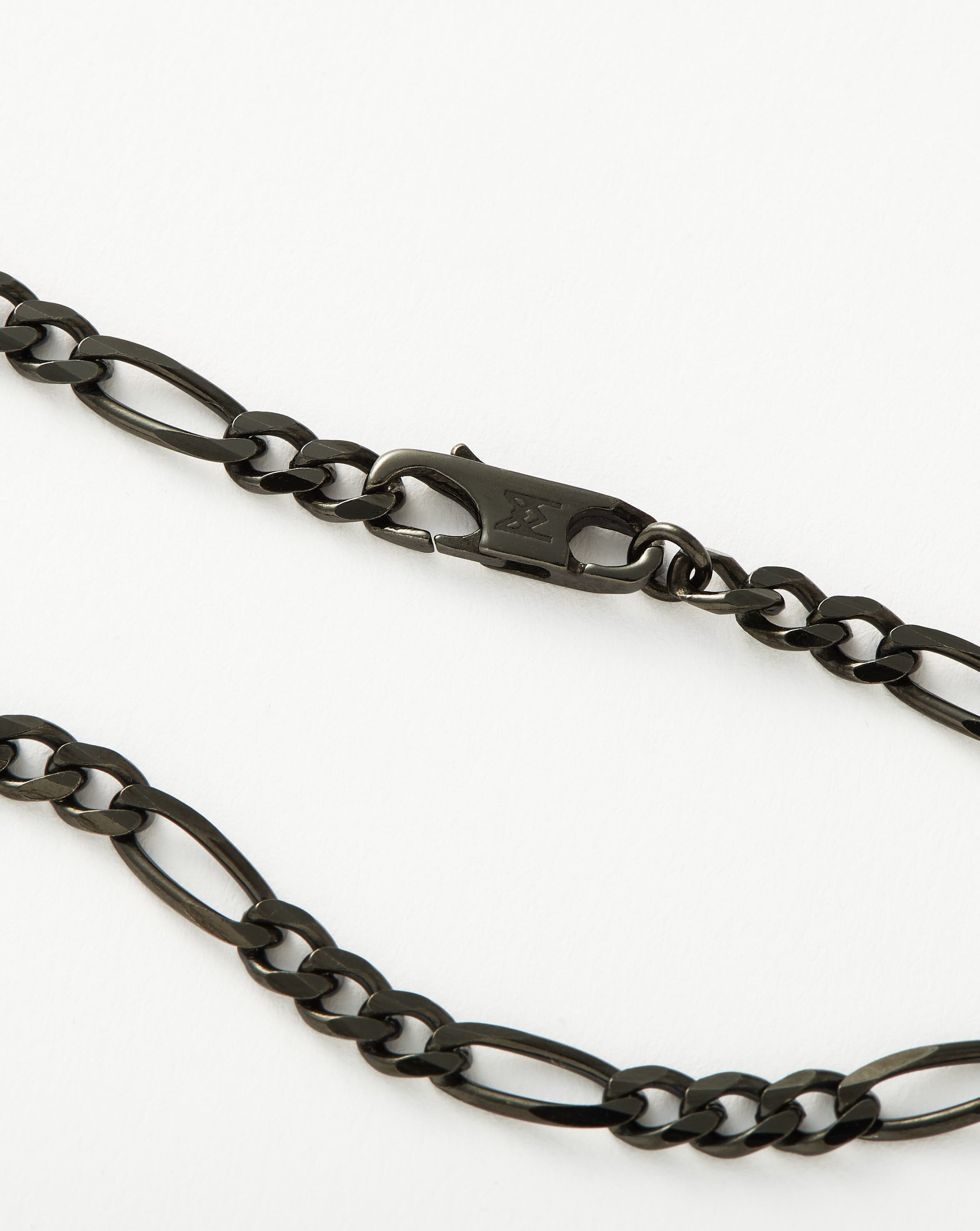 Mens Black Filia Chain Necklace | Sterling Silver