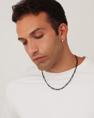 Mens Black Filia Chain Necklace | Sterling Silver