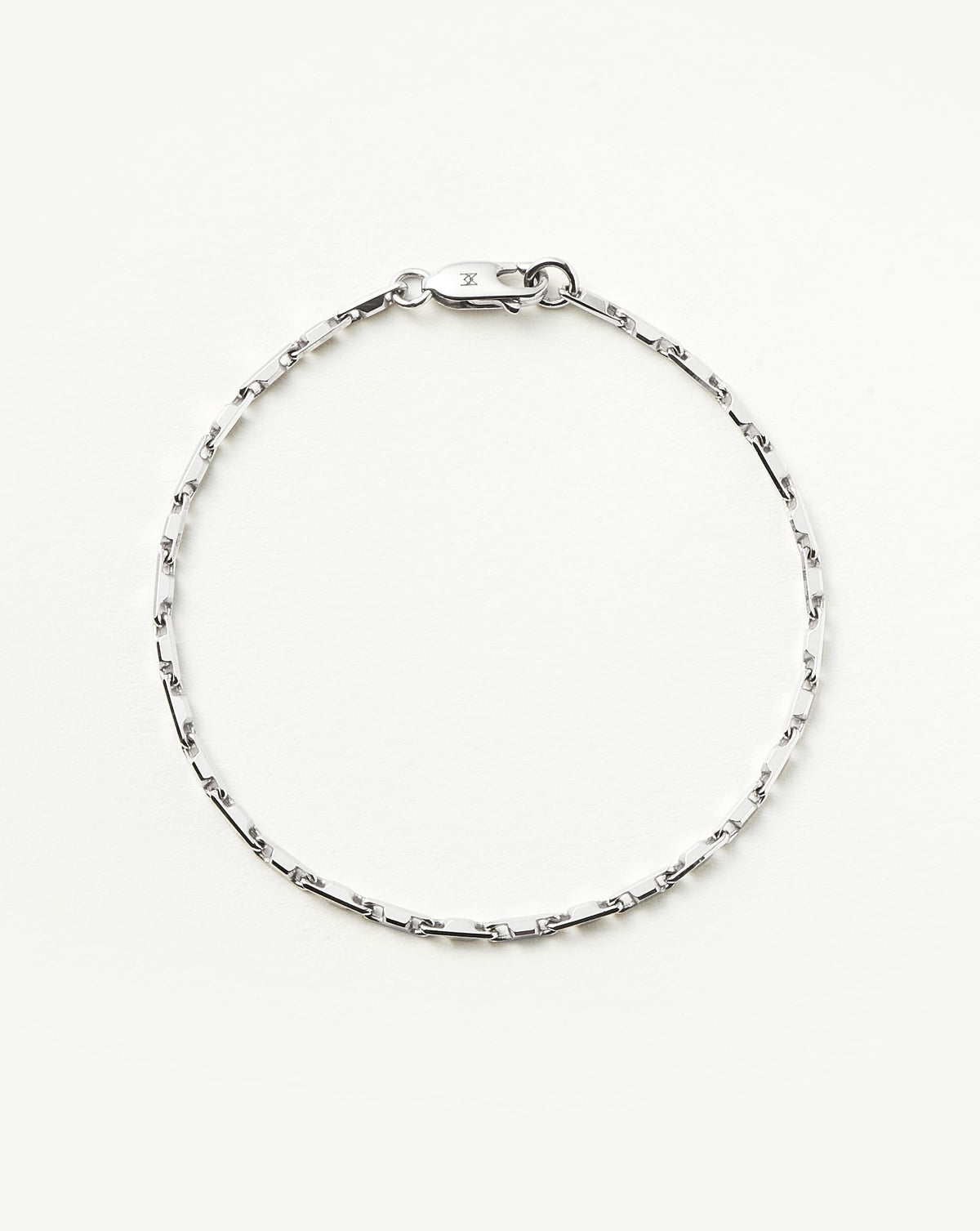 Mens Interlocking Link Chain Bracelet | Sterling Silver
