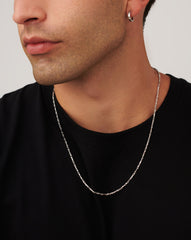 Mens Interlocking Link Chain Necklace | Sterling Silver