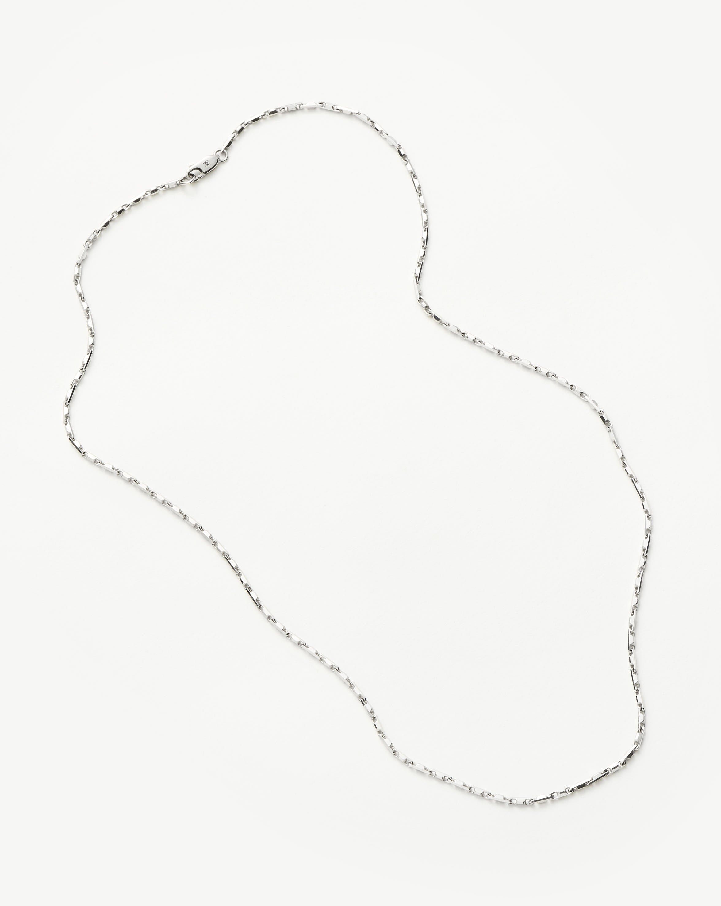 Mens Interlocking Link Chain Necklace | Sterling Silver