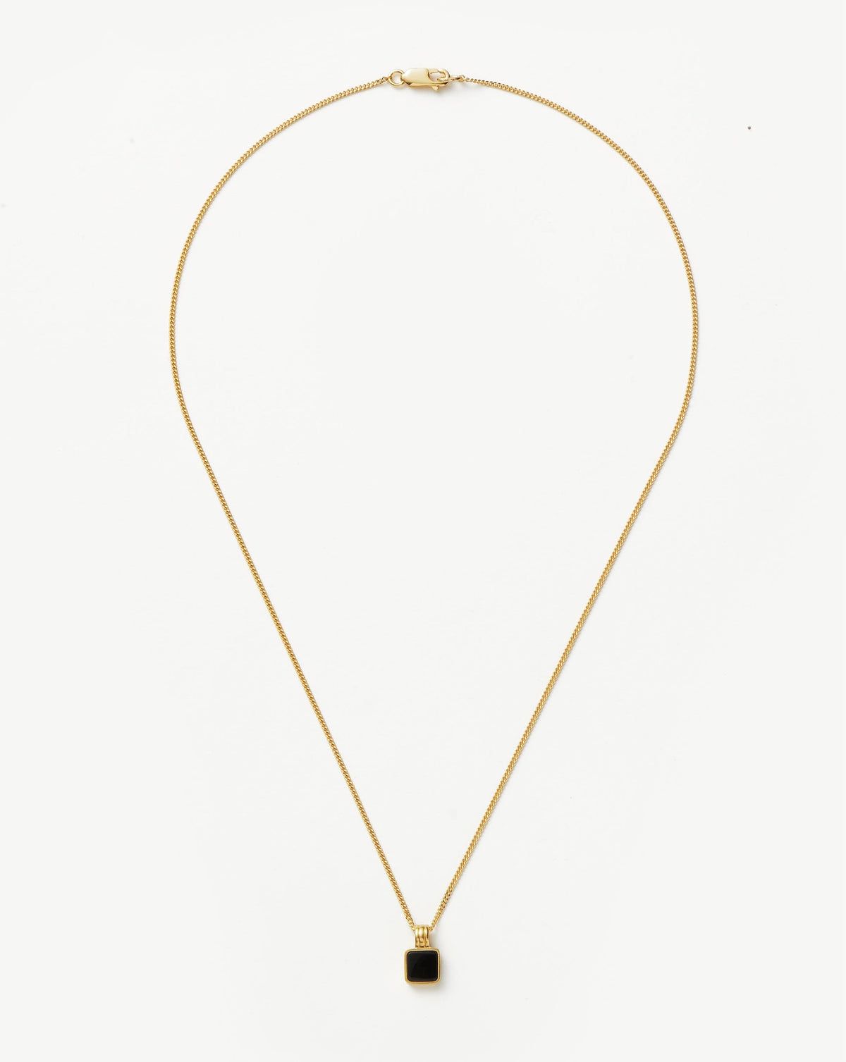 Mens Lucy Williams Square Black Onyx Pendant Necklace