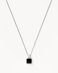 Mens Lucy Williams Square Black Onyx Pendant Necklace