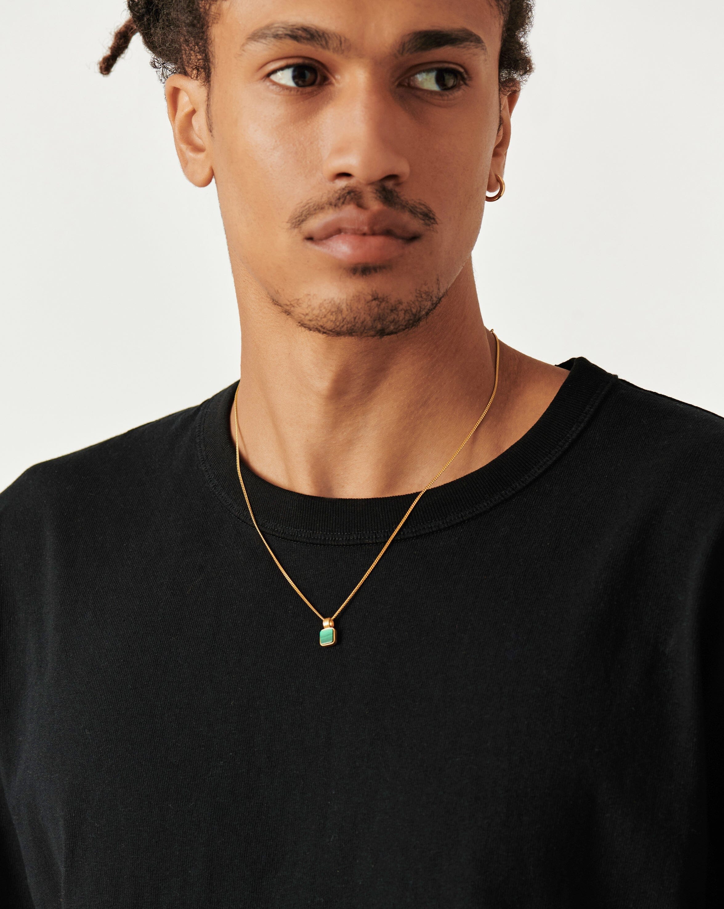 Lucy Williams Mens Square Charm Necklace