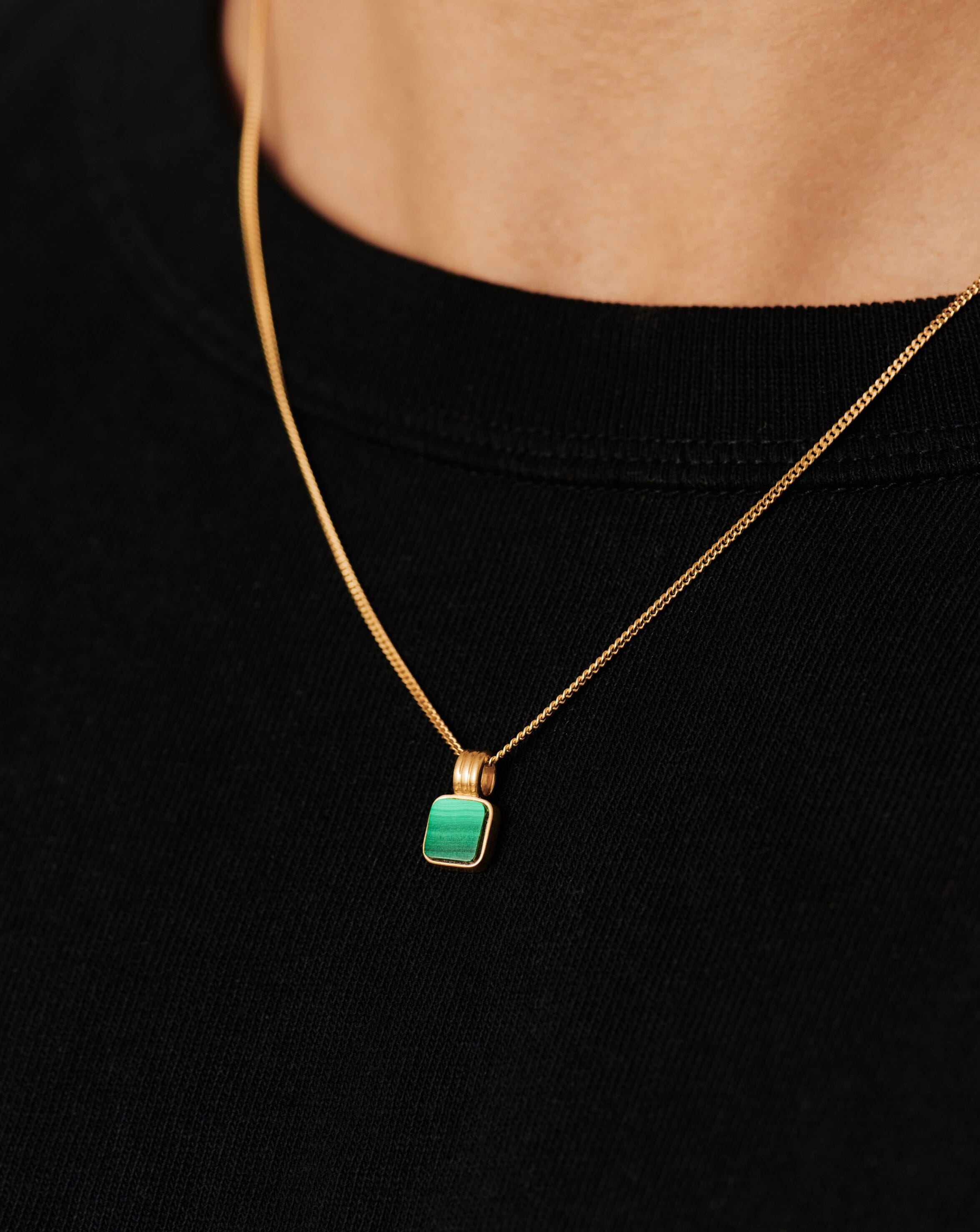 Lucy Williams Mens Square Charm Necklace