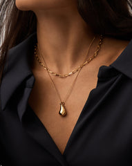 Message in a Bottle Droplet Pendant Necklace | 18k Gold Plated