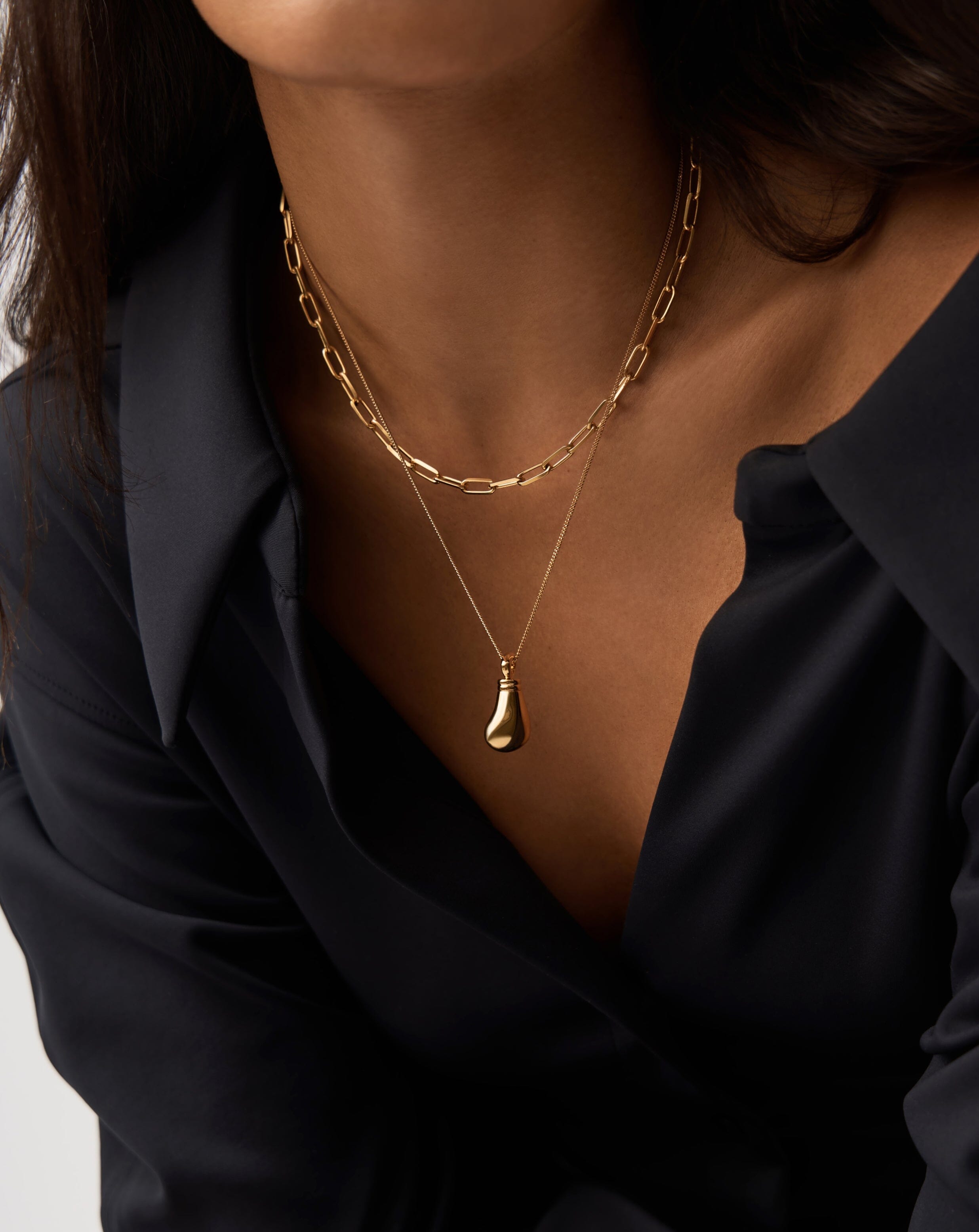 Message in a Bottle Droplet Pendant Necklace | 18k Gold Plated