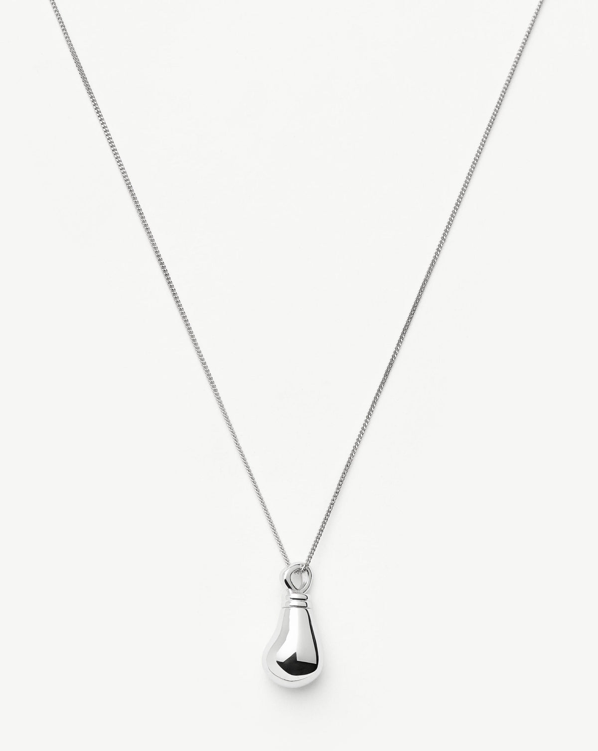 Message in a Bottle Droplet Pendant Necklace | Silver Plated