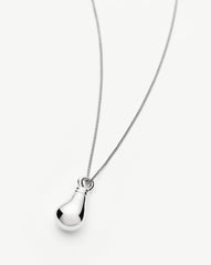 Message in a Bottle Droplet Pendant Necklace | Silver Plated